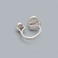 Inel statement modernist manufacturat în argint și cuarț rutilat | Studio Jewelry cca. 1960 - 1970 