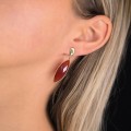 Eleganți cercei statement din argint aurit și carneol natural | bijuterie nouă