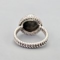 Inel Ethnic Inspired manufacturat în argint decorat cu malachit natural | new old stock