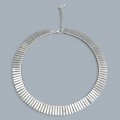 Rafinat colier choker modernist din argint cu finisaje satinate și design de inspirație solară | preloved