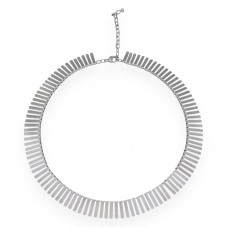  Rafinat colier choker modernist din argint cu finisaje satinate și design de inspirație solară | preloved