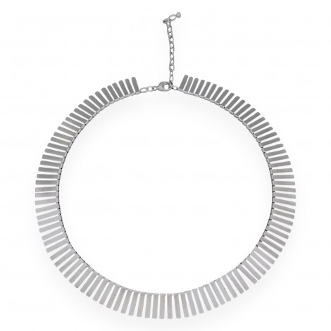  Rafinat colier choker modernist din argint cu finisaje satinate și design de inspirație solară | preloved