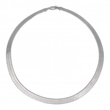 Elegant colier Flat Herringbone Chain din argint rodiat | design contemporan | preloved 2020's