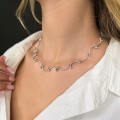 Rafinat colier Squiggle din argint masiv, cu un inedit design ondulatoriu și elemente articulate | preloved 2020's