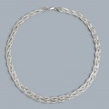 Elegant colier Herringbone Woven din argint rodiat, cu structură împletită și inedită textură diamantată | preloved
