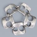 Remarcabilă brățară statement din argint cu finisaj brushed silver | atelier Ercolani Romano Galvanotecnica - Arezzo | preloved 2020's