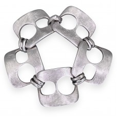 Remarcabilă brățară statement din argint cu finisaj brushed silver | atelier Ercolani Romano Galvanotecnica - Arezzo | preloved 2020's