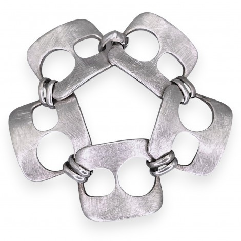 Remarcabilă brățară statement din argint cu finisaj brushed silver | atelier Ercolani Romano Galvanotecnica - Arezzo | preloved 2020's