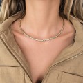 Rafinat colier choker din argint placat cu aur galben, cu structură flexibilă articulată și spectaculoasă texturare geometrică | atelier Mazzaretto Elide | New Old Stock
