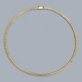 Rafinat colier choker din argint placat cu aur galben, cu structură flexibilă articulată și spectaculoasă texturare geometrică | atelier Mazzaretto Elide | New Old Stock