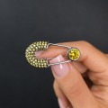 Inedită broșă statement Safety Pin Brooch din argint rodiat cu cristale cz | atelier Misis - Vicenza | preloved 2000's