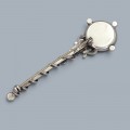  Inedită broșă bavareză / ac de pălărie din argint în manieră neobaroque, specifică accesoriilor tradiționale germane Trachtenschmuck | atelier Blachian Antik Schmuck | Germania cca. 1950