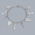 Rafinată brățară Charm Bracelet cu design contemporan Rock Chic din argint cu elemente Lovesick | atelier Silver Star - Arezzo | preloved cca. 2020