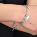 Rafinată brățară Charm Bracelet cu design contemporan Rock Chic din argint cu elemente Lovesick | atelier Silver Star - Arezzo | preloved cca. 2020