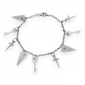 Rafinată brățară Charm Bracelet cu design contemporan Rock Chic din argint cu elemente Lovesick | atelier Silver Star - Arezzo | preloved cca. 2020