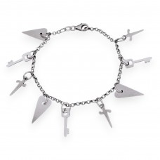 Rafinată brățară Charm Bracelet cu design contemporan Rock Chic din argint cu elemente Lovesick | atelier Silver Star - Arezzo | preloved cca. 2020