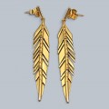 Remarcabili cercei cinetici Salvatore Plata, manufacturați în argint placat cu aur galben, cu design inspirat de forma stilizată a penelor | preloved 2025