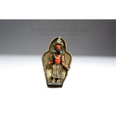 RAR : brosa tibetana cca 1900 coral rosu & turcoaz natural