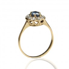 nobil inel "victorian revival" safir & diamante. aur 18 k. atelier Guldfynd. Suedia nobil inel "victorian revival" safir & diamante. aur 18 k. atelier Guldfynd. Suedia
