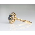 nobil inel "victorian revival" safir & diamante. aur 18 k. atelier Guldfynd. Suedia