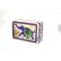 cutie pentru pastile/tutun ( pill box/snuff box). argint cu email plique a jour si sidef