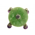 OCAZIE: inel Kenzo: LOTUS. argint , jadeit si ametist cabochon. in cutie! certificat!