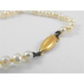 vechi colier religios: perle naturale SEED PEARLS. aur 18 k. cruce mother of pearl