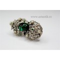 brosa victoriana etruscan revival. cca 1870. anturaj emerald glass