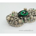 brosa victoriana etruscan revival. cca 1870. anturaj emerald glass