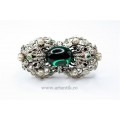 brosa victoriana etruscan revival. cca 1870. anturaj emerald glass