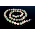 colier UNAKITE BRAZILIAN . inchidere argint