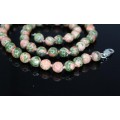 colier UNAKITE BRAZILIAN . inchidere argint