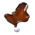 Vază sticlă "amber " suflată manual | Bohemia Kralik Art Glass | anii '30