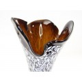 Vază sticlă "amber " suflată manual | Bohemia Kralik Art Glass | anii '30