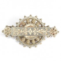 delicata brosa victoriana - argint si bronz - cca 1870 Marea Britanie