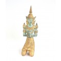 veche statueta Rattanakosin " Namaskara Mudra ". bronz patinat. Thailanda. cca 1920