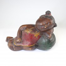 Veche sculptura " Fata de jad " -  lemn de camfor - China