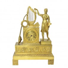 Ceas de semineu Empire - Greek Revival - bronz dore cca 1830 Franta