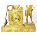 Ceas de semineu Empire - Greek Revival - bronz dore cca 1830 Franta