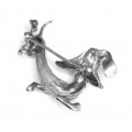 eleganta brosa Teckel-Dachshund - argint - atelier cetral-european