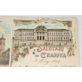 carte poștală 1899 - Salutări din Craiova - circulată internațional