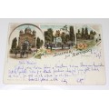 carte poștală 1898 - Salutări din București - circulată internațional