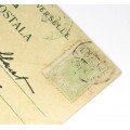 carte poștală - anul 1902 -Salutări din România - circulată internațional 