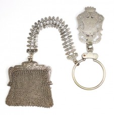 Accesoriu cu porte-monnaie chatelaine din argint - Austro-Ungaria cca 1870 Accesoriu cu porte-monnaie chatelaine din argint - Austro-Ungaria cca 1870