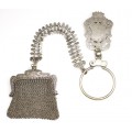 Accesoriu cu porte-monnaie chatelaine din argint - Austro-Ungaria cca 1870