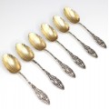 splendid set de lingurite Art Nouveau - pentru desert - argint - cca 1910 Franta