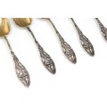 splendid set de lingurite Art Nouveau - pentru desert - argint - cca 1910 Franta