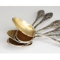 splendid set de lingurite Art Nouveau - pentru desert - argint - cca 1910 Franta