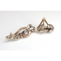 set bijuterii victoriene - brosa & cercei - aur si diamante 1.7 ctw -  cca 1850 Marea Britanie