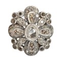 opulent inel victorian cu diamante naturale - aur si argint - Danemarca cca 1900